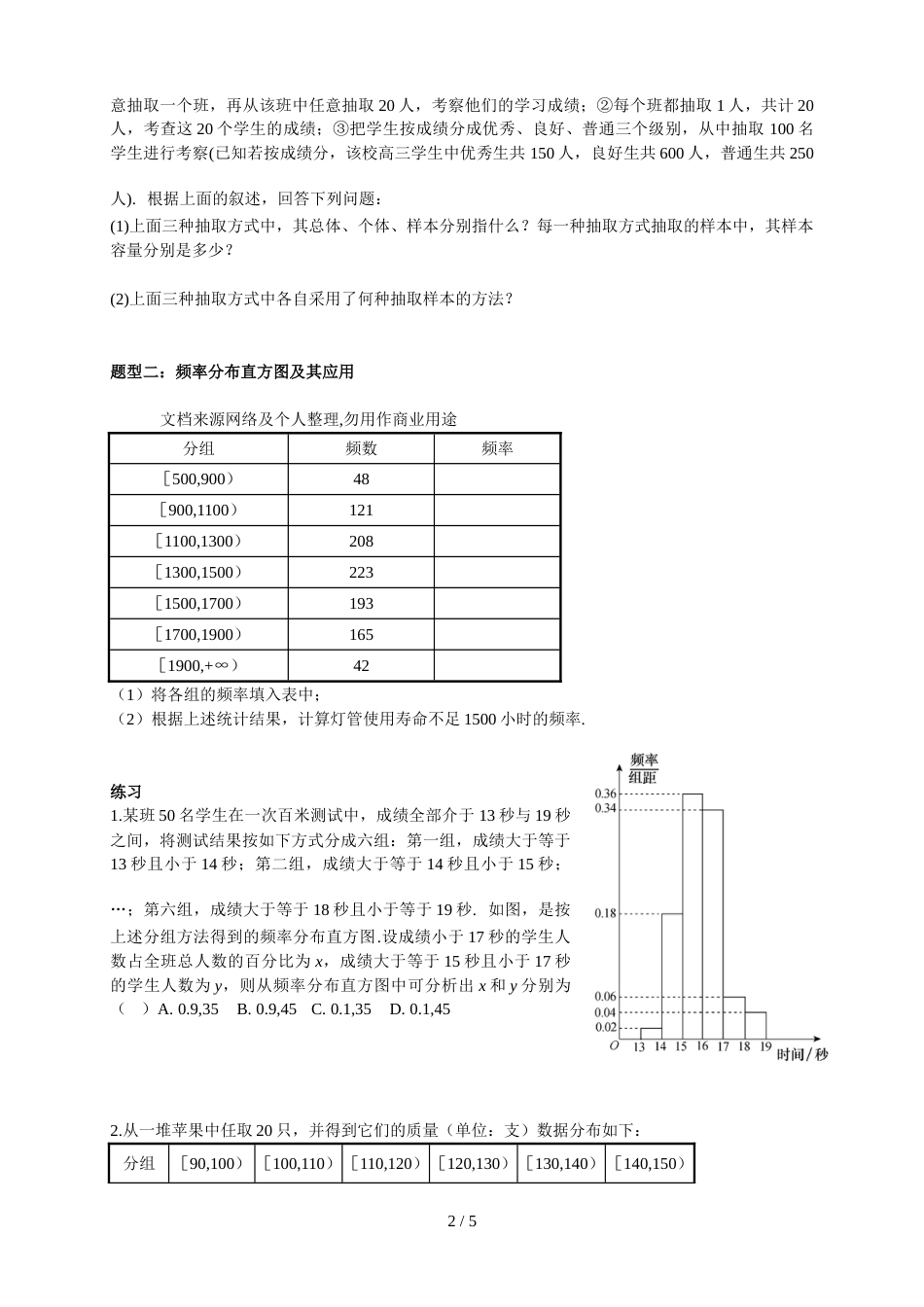 随机抽样和用样本估计总体_第2页