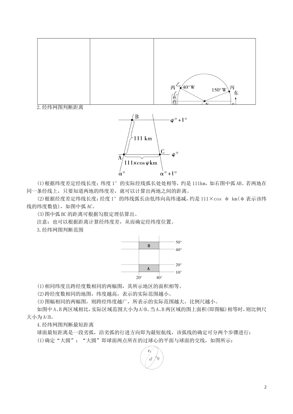 高三地理一轮复习最基础考点系列考点经纬网图的综合判读新人教_第2页