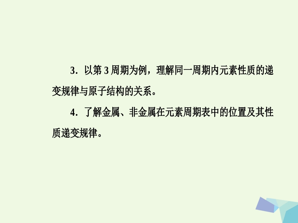 高三化学 第五章 专题十一 元素周期律 元素周期表 考点1 元素周期律和元素周期表的结构课件_第3页
