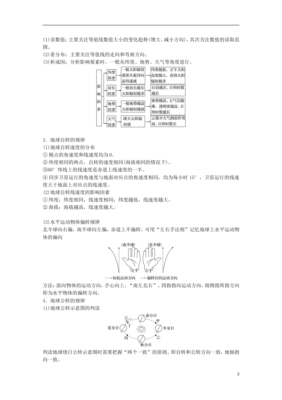 高三地理二轮专题复习专题一地球运动微专题阶段性贯通一学案新人教_第2页