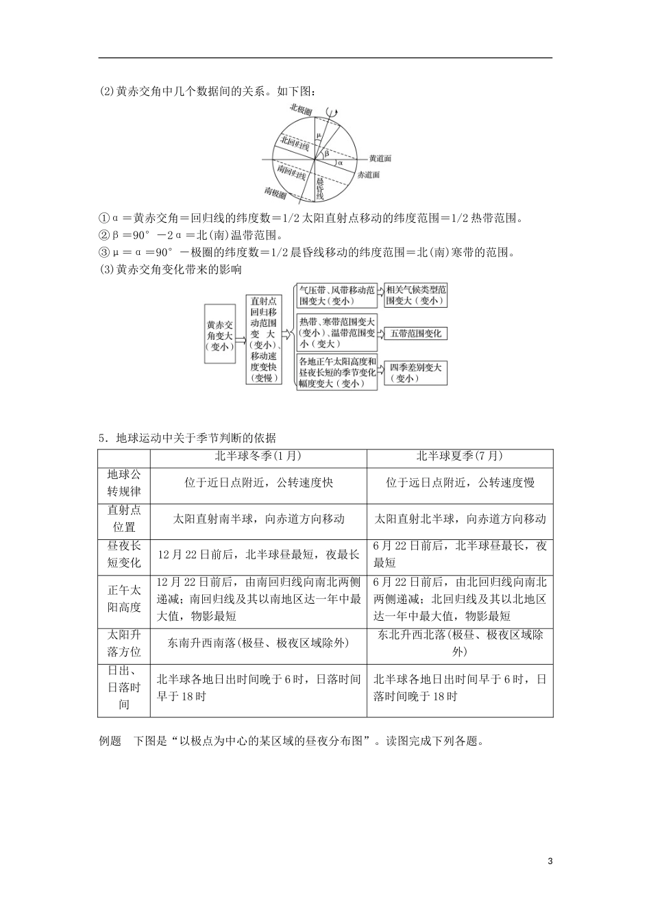 高三地理二轮专题复习专题一地球运动微专题阶段性贯通一学案新人教_第3页