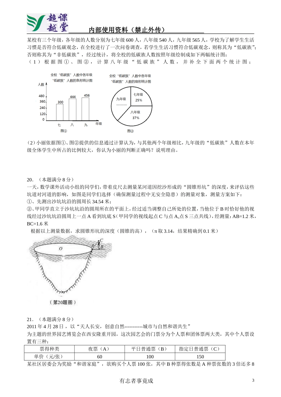 陕西中考数学试题及答案[共11页]_第3页