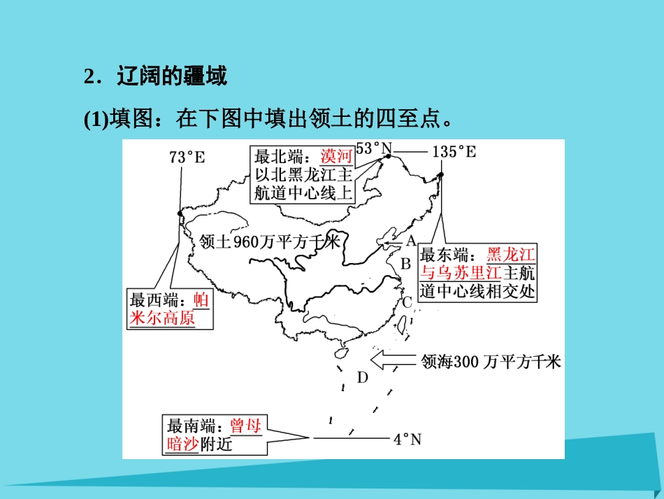 高三地理复习 第四部分 第二章 中国地理 第一讲 中国地理概况课件_第3页