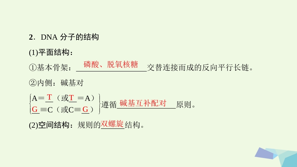 高三生物一轮复习 第单元 第讲 DNA分子的结构复制与基因的本质课件 新人教版必修_第3页