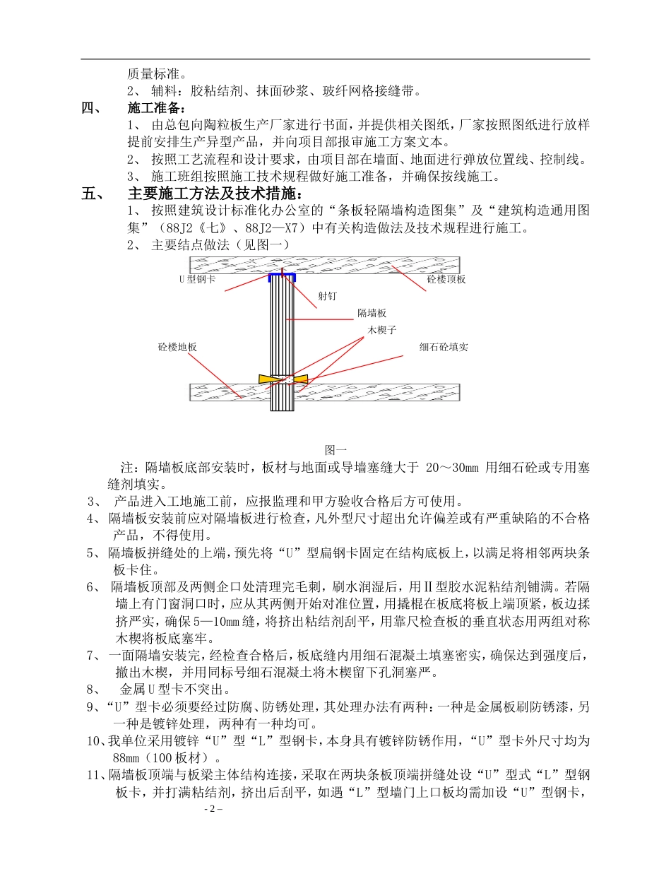 陶粒隔墙板施工方案[共10页]_第2页