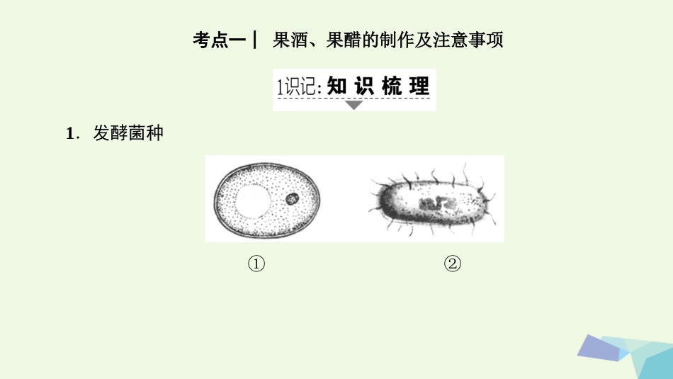 高三生物一轮复习 第讲 传统发酵技术的应用课件 新人教版选修_第2页