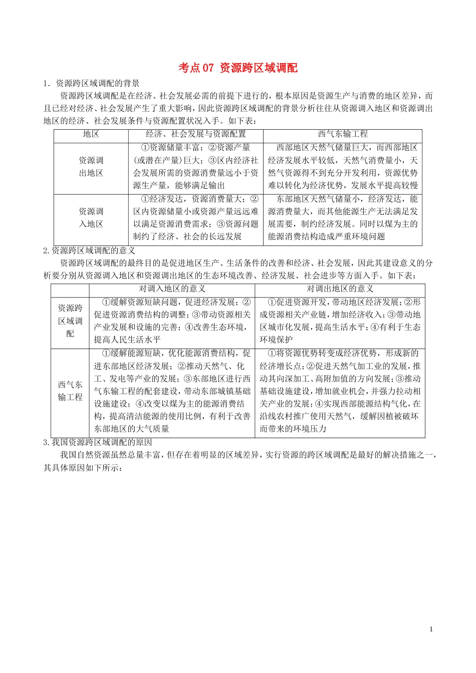 高三地理一轮复习最易错考点系列考点资源跨域调配新人教_第1页