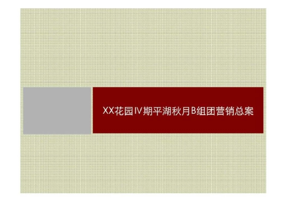 合肥某花园Ⅳ期平湖秋月B组团营销总案文档资料_第1页