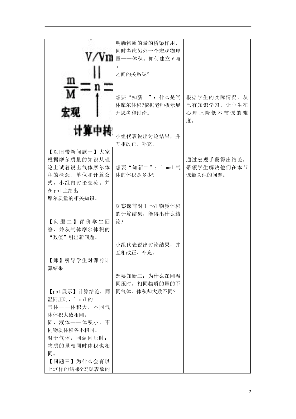 高中化学专题1化学家眼中的物质世界1.1物质的聚集状态（第2课时）教学设计苏教版必修1_第2页