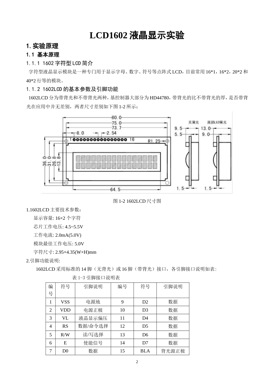 LCD1602液晶显示实验要点_第2页