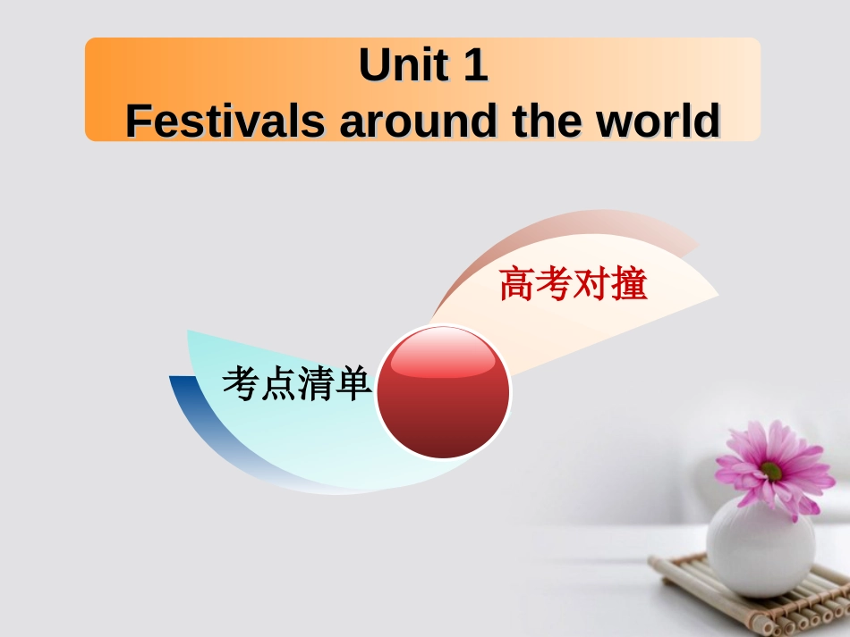 高三英语一轮复习 Unit 1 Festivals around the world课件 新人教版必修_第1页