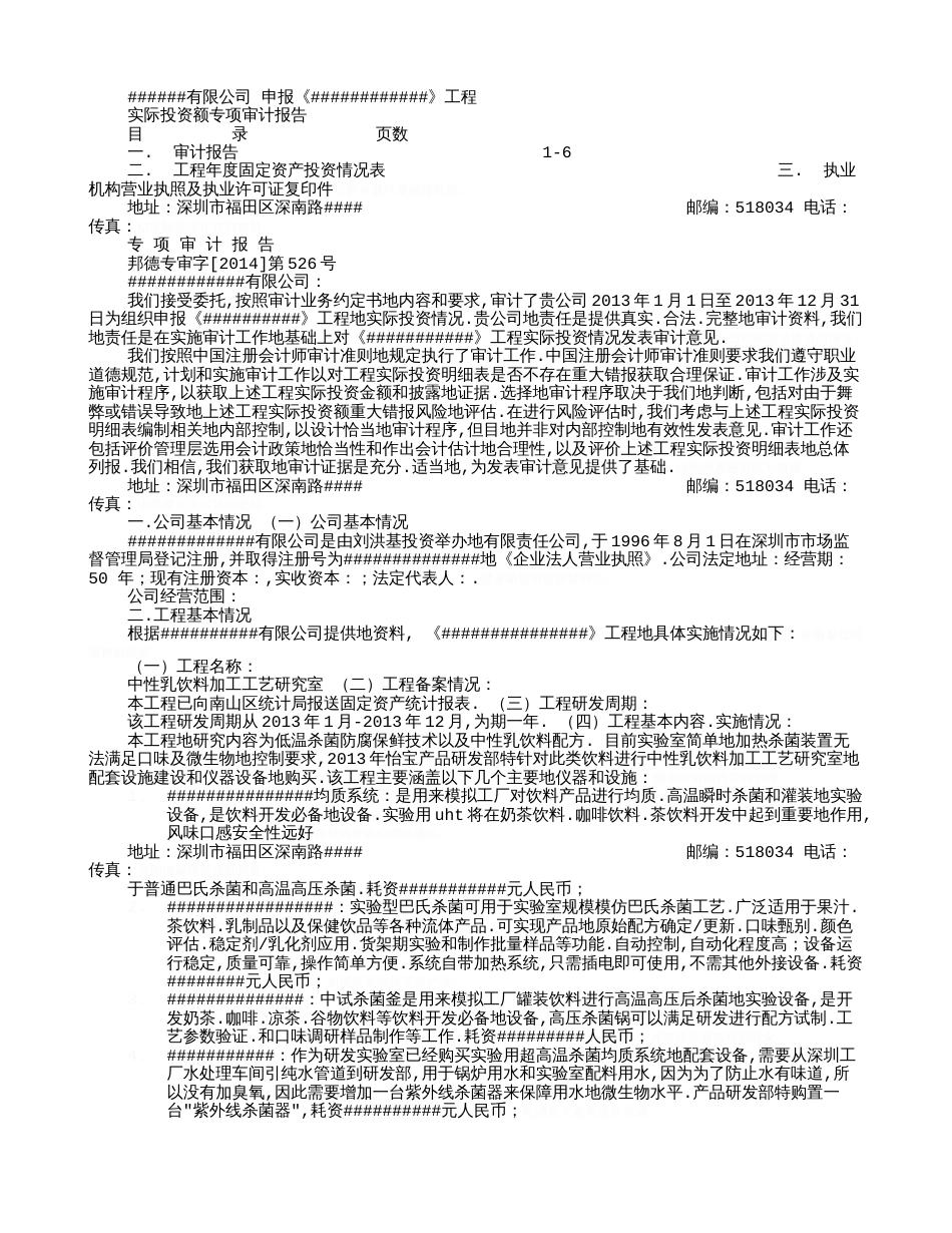 项目投资审计报告[共9页]_第2页