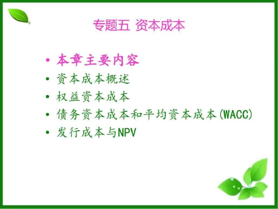 《公司金融》第5章资本成本文档资料_第2页