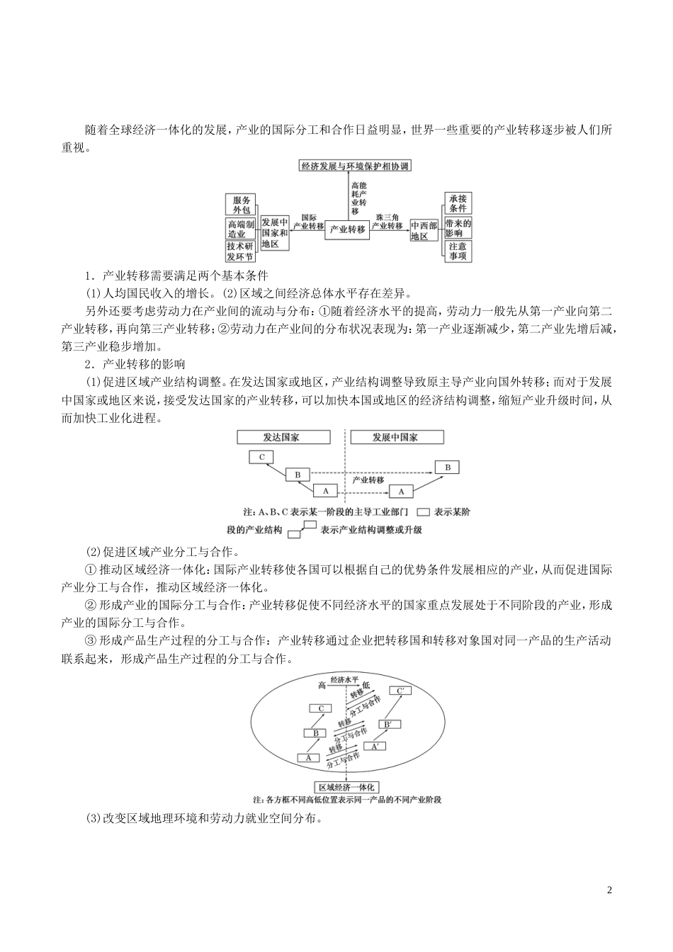 高三地理一轮复习最易错考点系列考点产业转移及其影响新人教_第2页