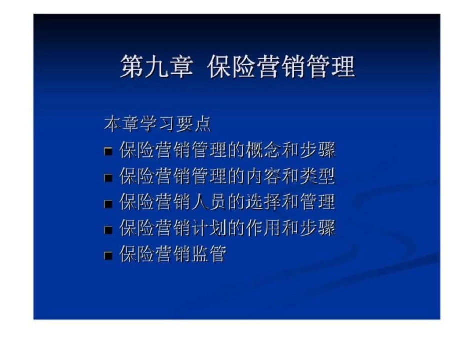 《保险市场营销学》第九章：保险营销管理文档资料_第1页