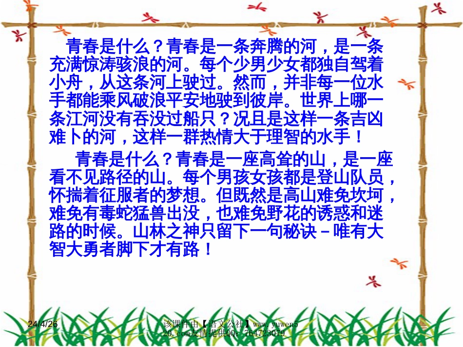 语文版语文九年级《青春随想》教学课件[共15页]_第3页