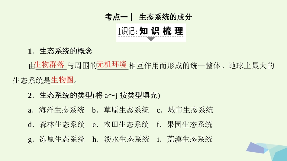 高三生物一轮复习 第9单元 第3讲 生态系统的结构课件 新人教版必修_第2页