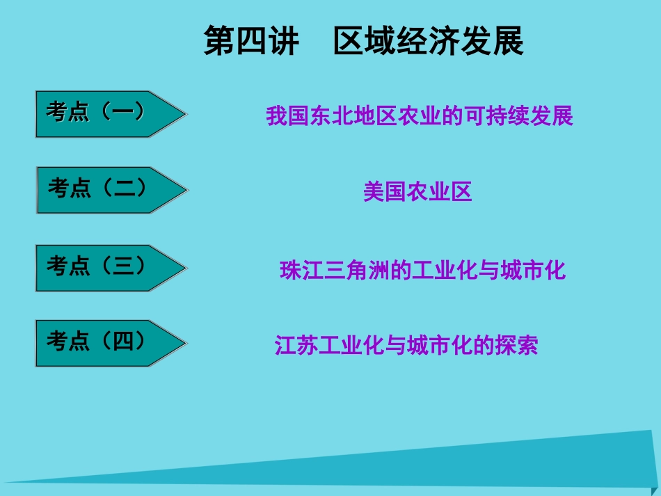 高三地理复习 第三部分 第四节 区域经济发展课件_第1页