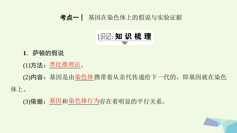 高三生物一轮复习 第5单元 第3讲 基因在染色体上和伴性遗传课件 新人教版必修_第2页