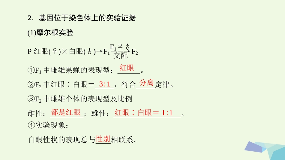 高三生物一轮复习 第5单元 第3讲 基因在染色体上和伴性遗传课件 新人教版必修_第3页