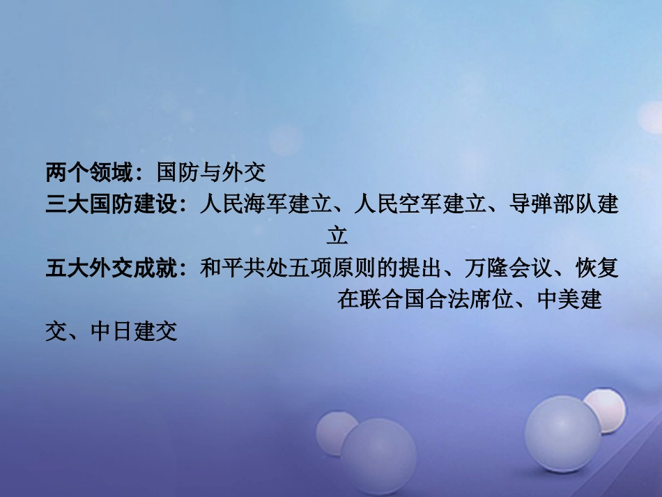 重庆市中考历史试题研究 第一部分 主题研究 模块三 中国现代史 主题五 国防建设与外交成就课件_第3页