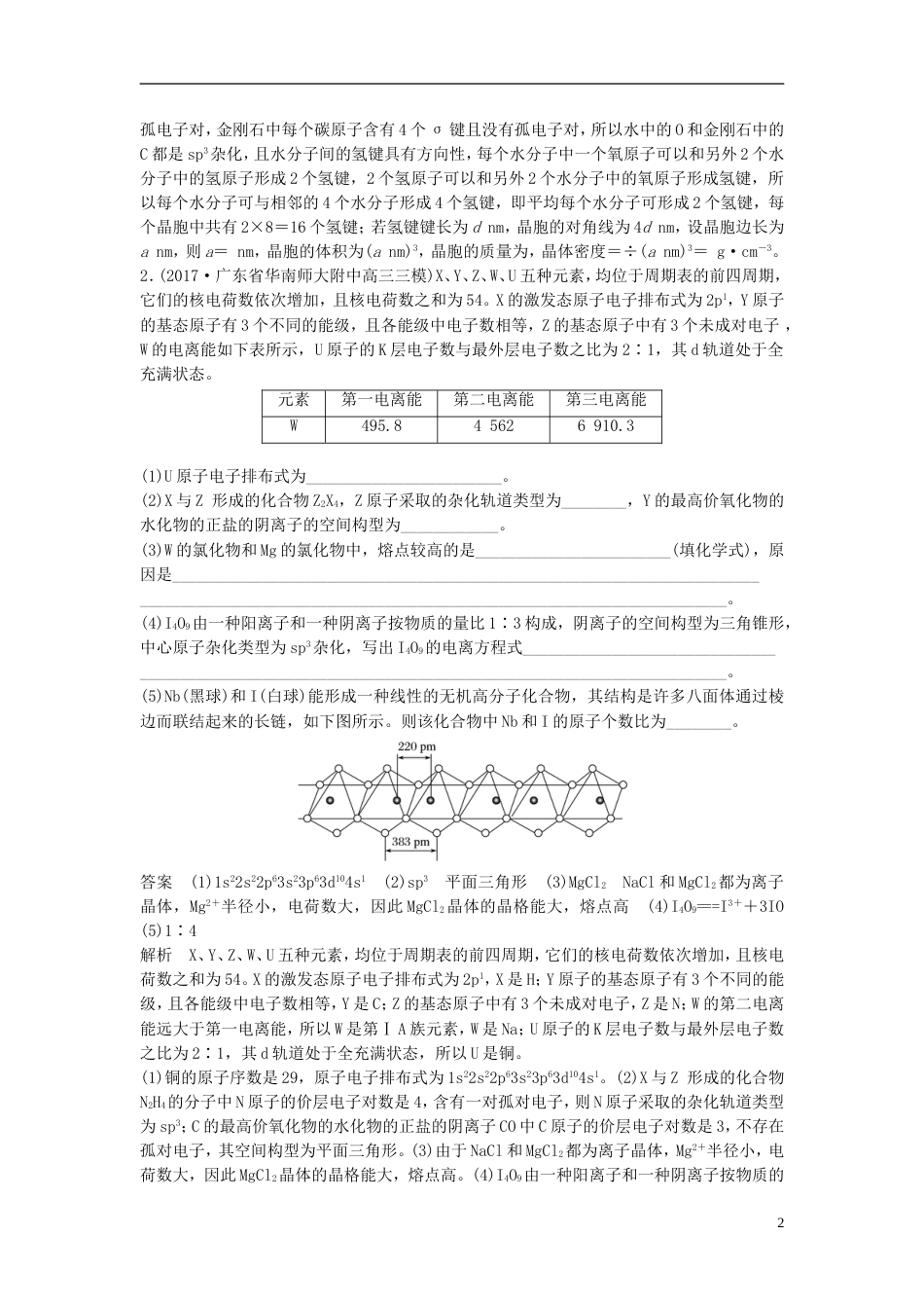 高中化学二轮复习高考压轴大题特训题型六物质结构与性质_第2页