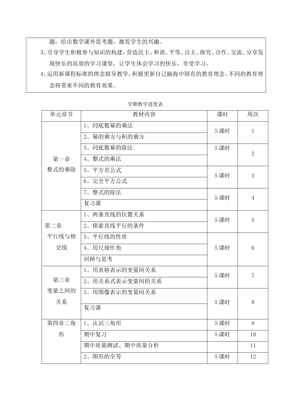 北师大版七年级数学下册教学工作计划及教学进度表[共5页]_第3页