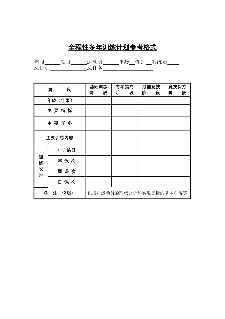 运动训练计划表[共6页]_第1页