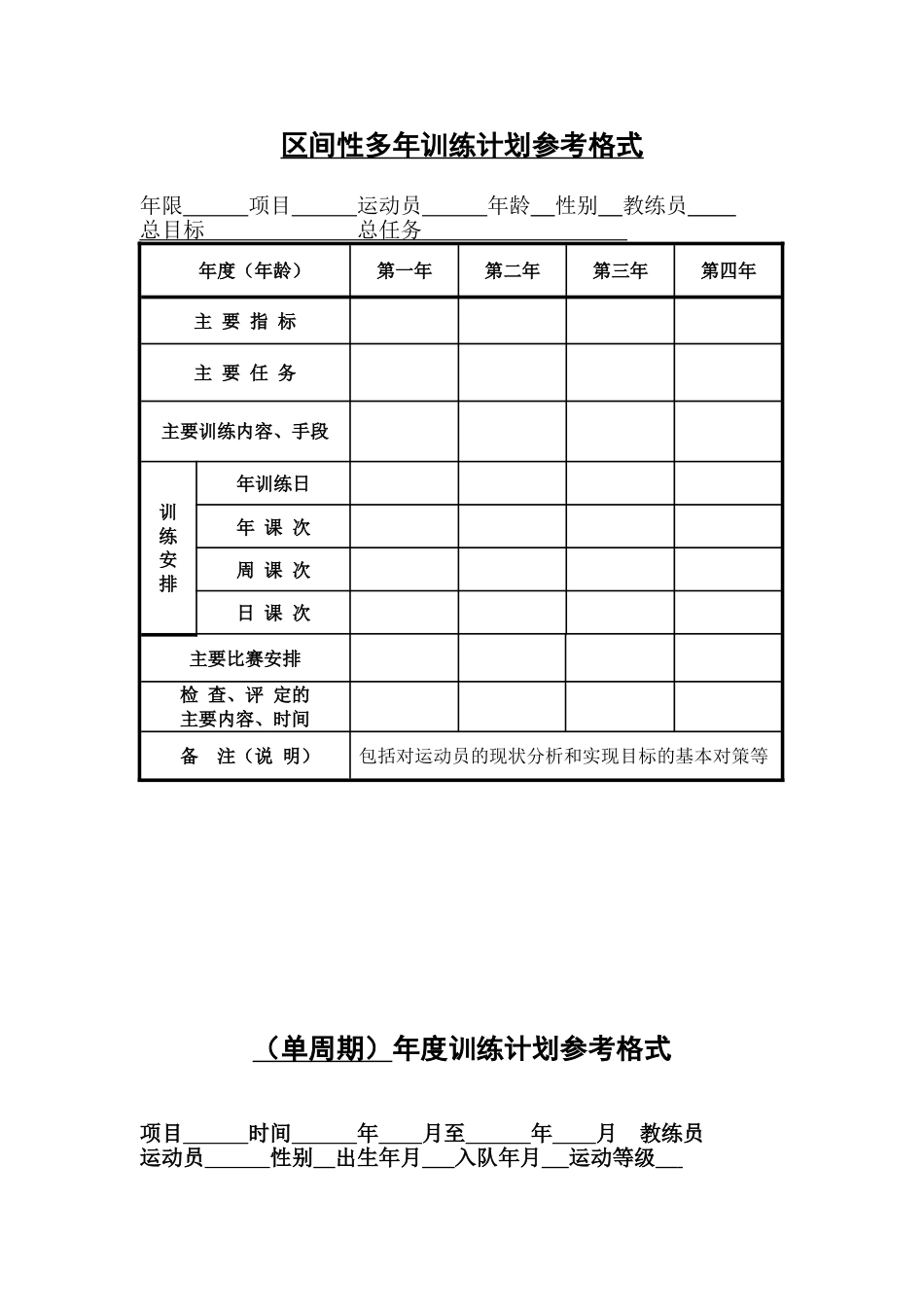 运动训练计划表[共6页]_第2页