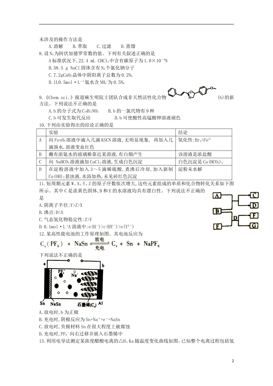 高三理综下学期第一次质量检查月试题_第2页