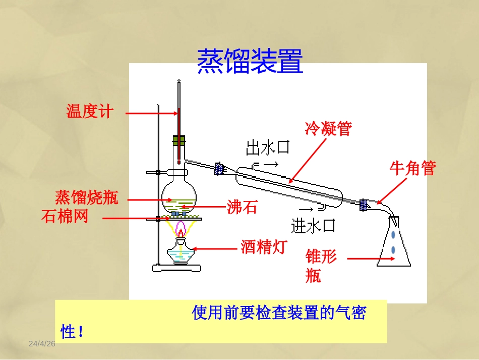 高中化学 1.1.2 蒸馏和萃取课件 新人教版必修_第3页