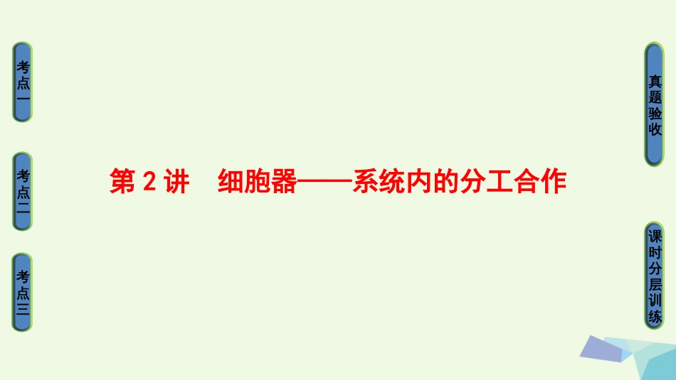 高三生物一轮复习 第单元 细胞器系统内的分工合作课件 新人教版必修_第1页