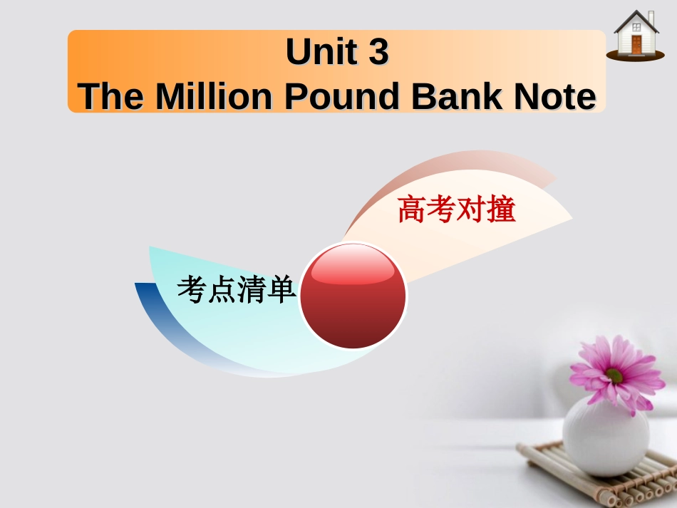 高三英语一轮复习 Unit 3 The Million Pound Bank Note课件 新人教版必修_第1页