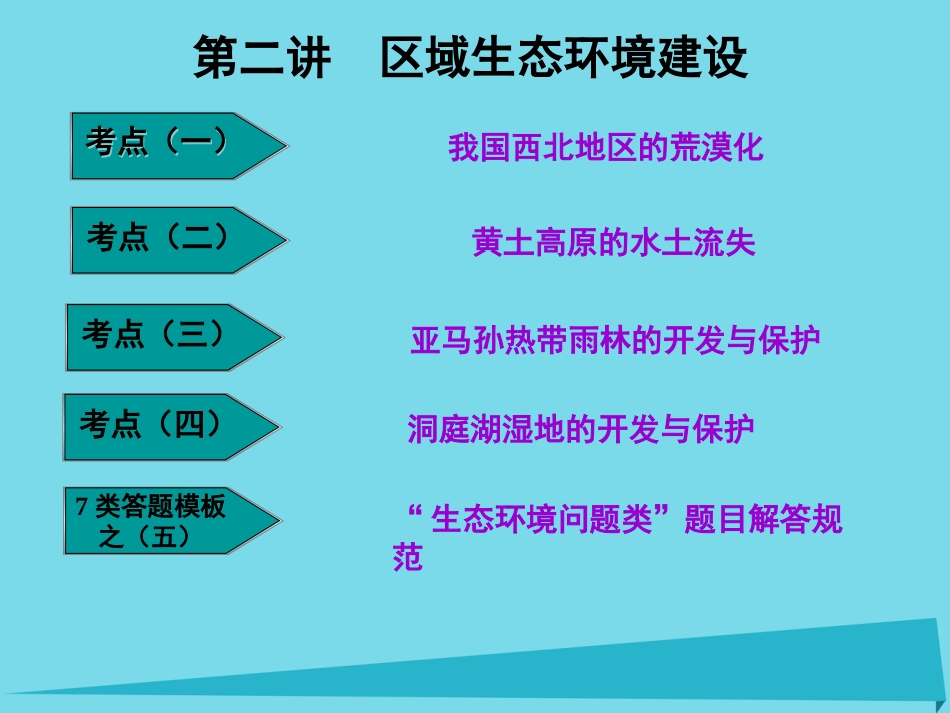 高三地理复习 第三部分 第二节 区域生态环境建设课件_第1页