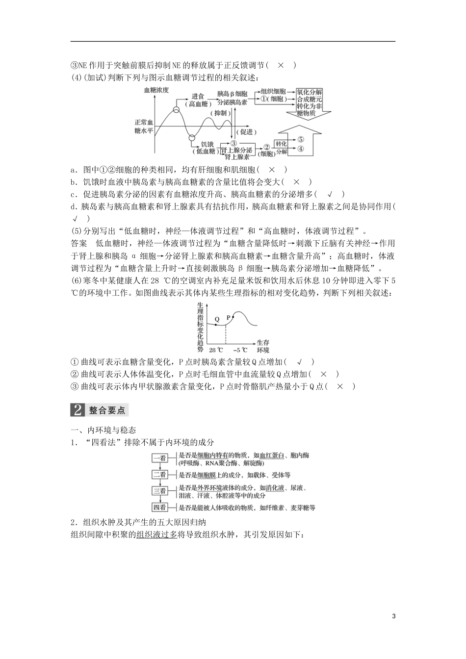 高三生物二轮专题复习专题八生命活动的调节考点动物生命活动的调节学案新人教_第3页