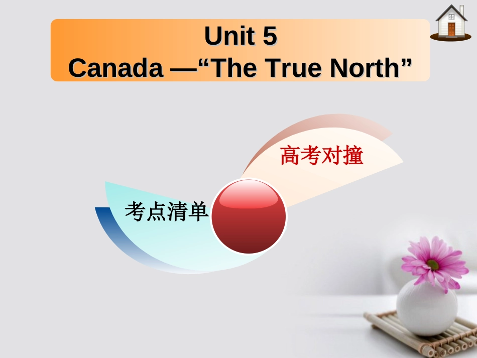 高三英语一轮复习 Unit 5 Canada“The True North”课件 新人教版必修_第1页