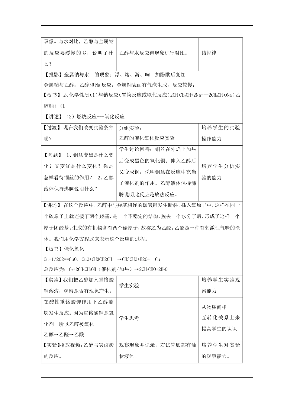 高三化学二轮复习醇的性质和应用教案新人教_第3页