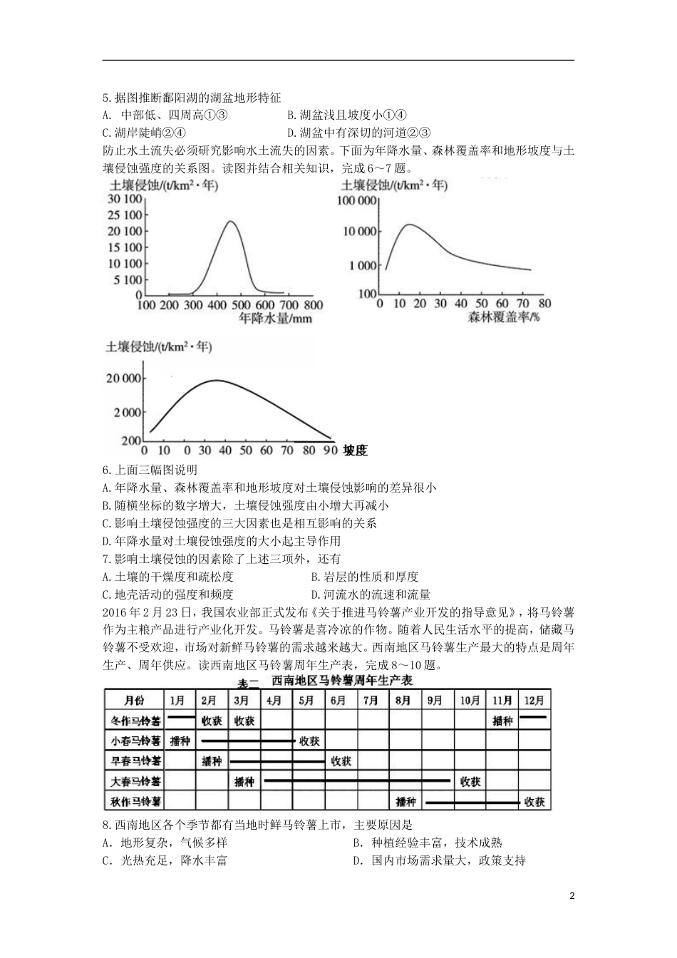 高三文综上学期第四次阶段期末考试试题_第2页