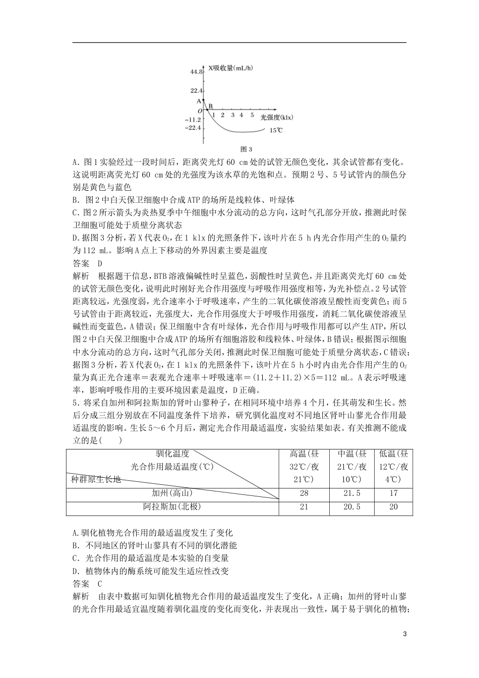 高三生物二轮专题复习题型增分练二加试选择题题加试特训细胞代谢B新人教_第3页