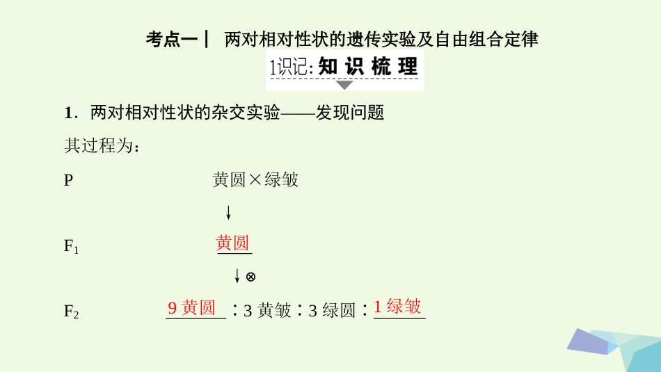 高三生物一轮复习 第5单元 第讲 孟德尔的豌豆杂交实验（二）课件 新人教版必修_第2页