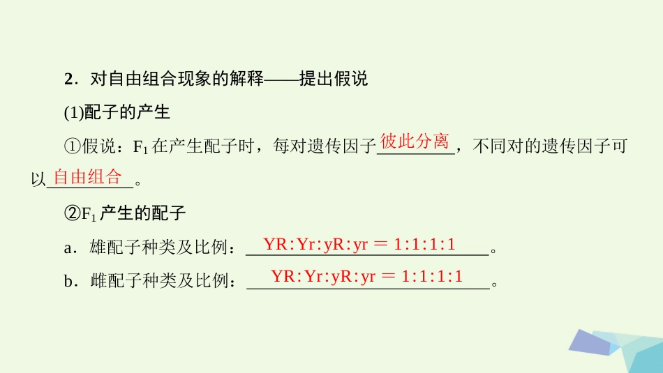 高三生物一轮复习 第5单元 第讲 孟德尔的豌豆杂交实验（二）课件 新人教版必修_第3页