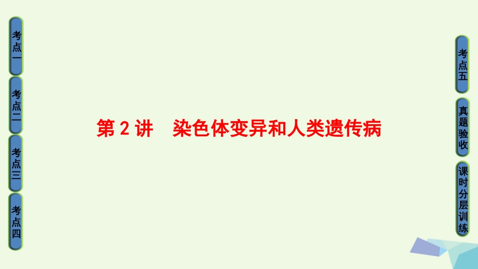 高三生物一轮复习 第7单元 第讲 染色体变异和人类遗传病课件 新人教版必修_第1页