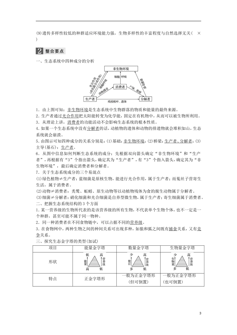 高三生物二轮专题复习专题九生物与环境考点生态系统和环境保护学案新人教_第3页