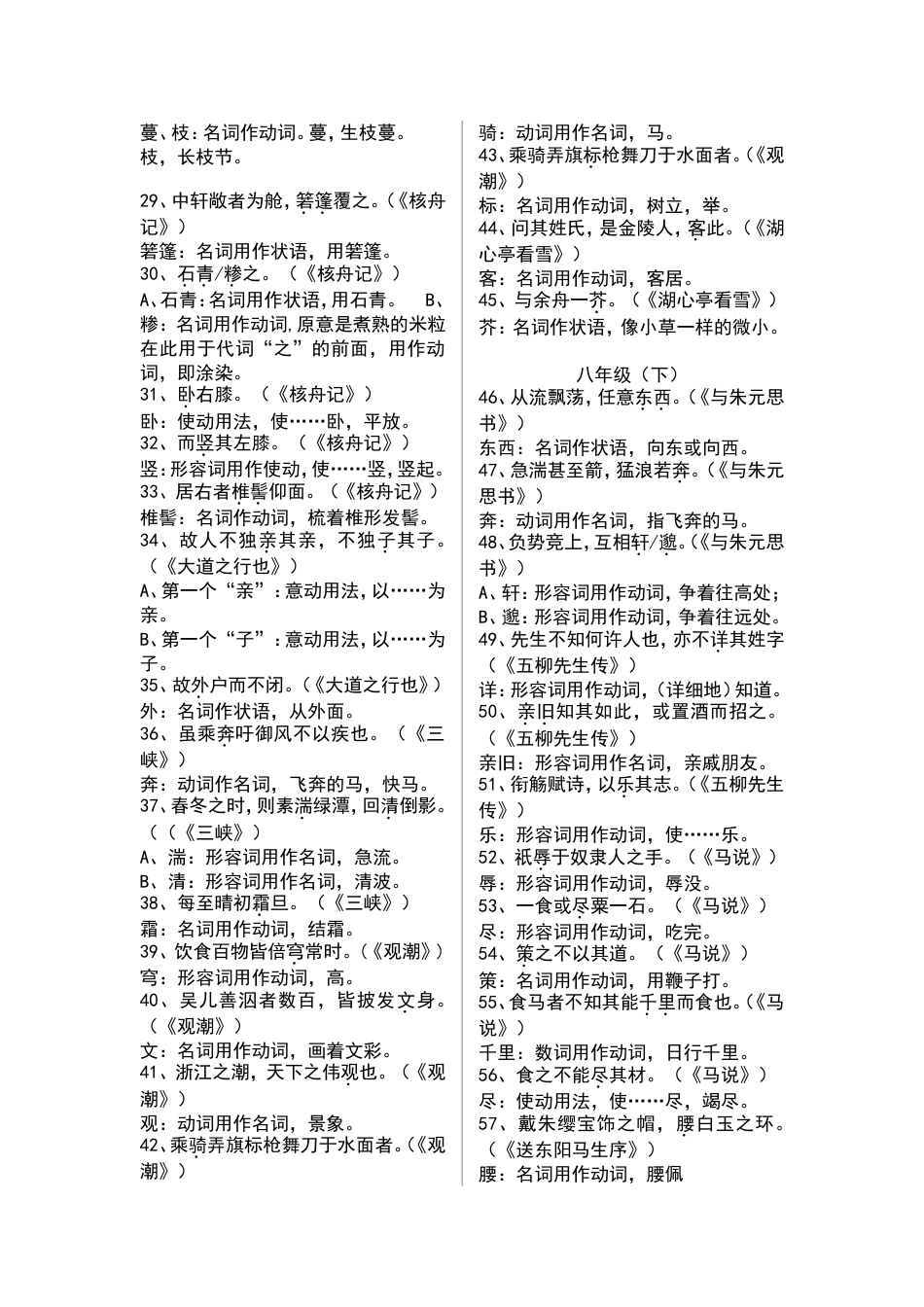 初中文言文词类活用整合版_第2页