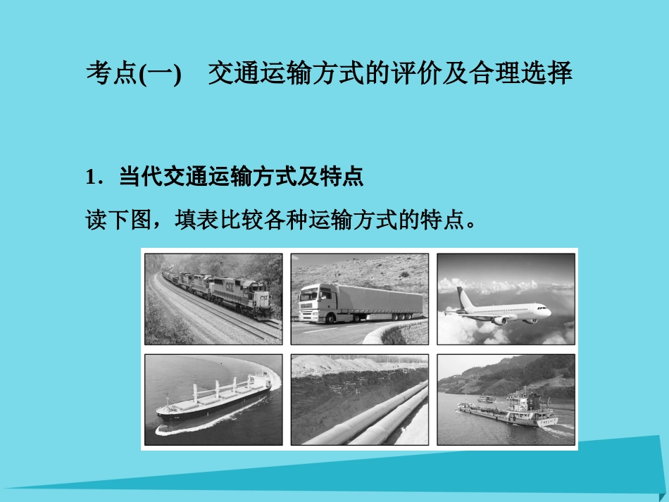 高三地理复习 第二部分 第五章 交通与地理环境 第一讲 交通运输方式和布局课件_第2页