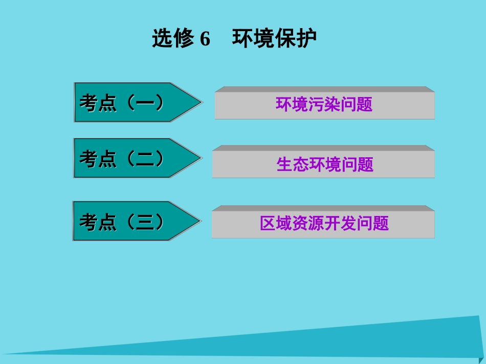 高三地理复习 第五部分 选修6 环境保护课件_第1页