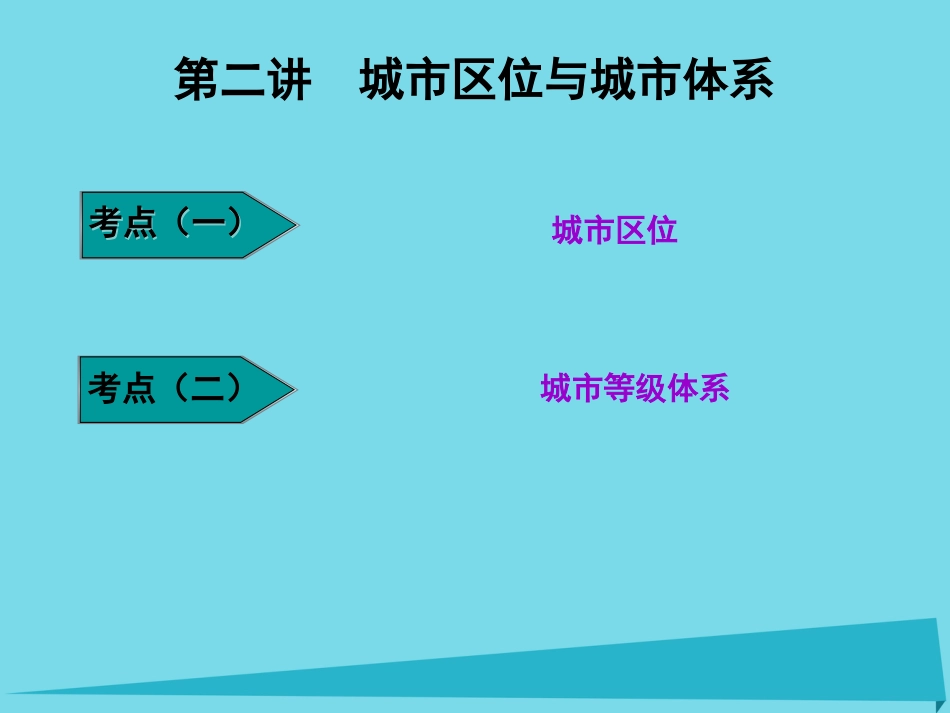 高三地理复习 第二部分 第二章 城市与地理环境 第二讲 城市区位与城市体系课件_第1页