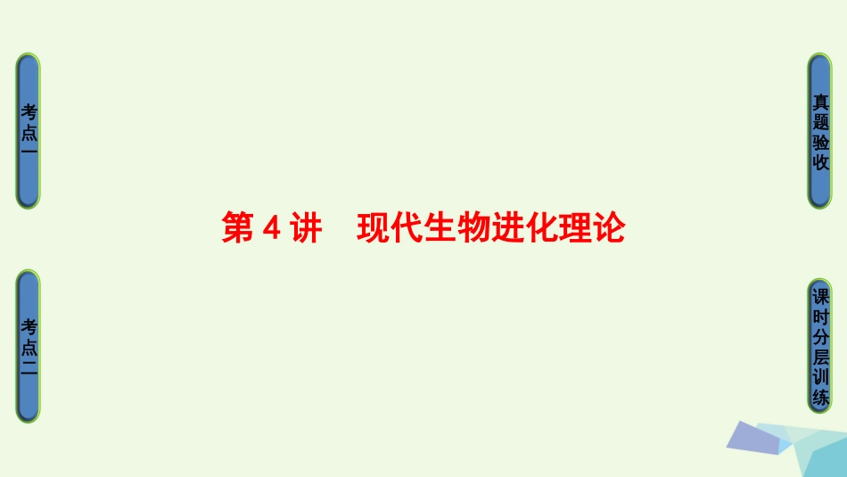 高三生物一轮复习 第7单元 第4讲 现代生物进化理论课件 新人教版必修_第1页