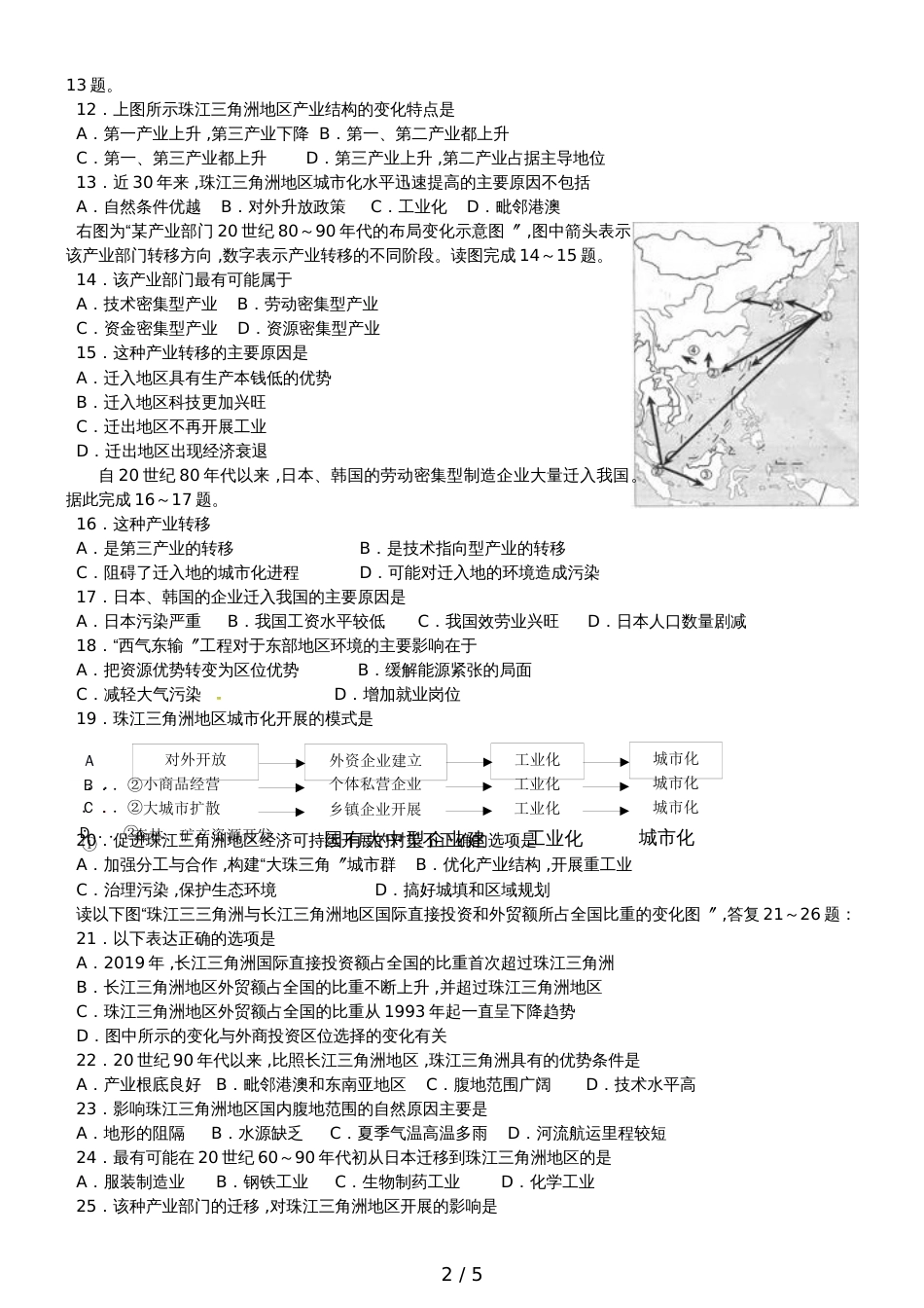 【全国百强校】山东省日照第一中学高中地理必修3模块考试试题_第2页