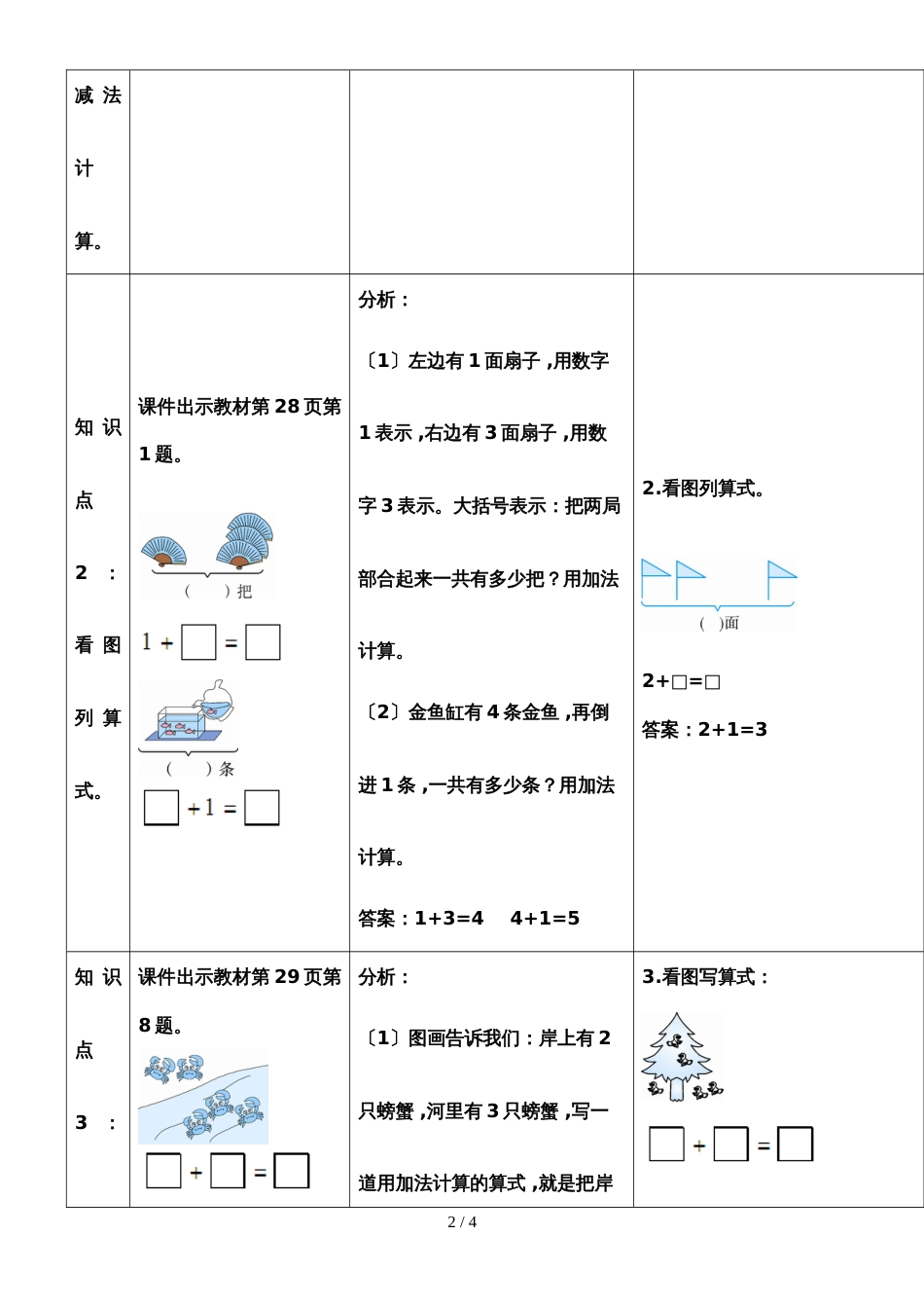 一年级上册数学导学案 第三单元 练习课_第2页